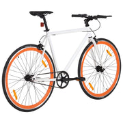 Vidaxl fiets met vaste versnelling 700 c 59 cm wit en oranje - afbeelding 3