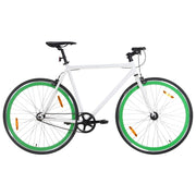 Vidaxl fiets met vaste versnelling 700 c 59 cm wit en groen - afbeelding 1