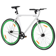 Vidaxl fiets met vaste versnelling 700 c 59 cm wit en groen - afbeelding 2