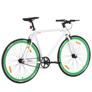 Vidaxl fiets met vaste versnelling 700 c 59 cm wit en groen - afbeelding 3