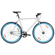 Vidaxl fiets met vaste versnelling 700 c 55 cm wit en blauw - afbeelding 1