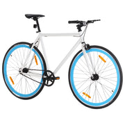 Vidaxl fiets met vaste versnelling 700 c 55 cm wit en blauw - afbeelding 2