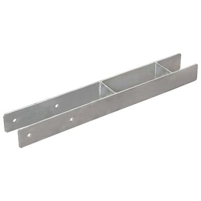 Vidaxl grondankers 2 st 7x6x60 cm gegalvaniseerd staal zilverkleurig