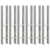 Vidaxl grondankers 6 st 8x6x60 cm gegalvaniseerd staal zilverkleurig