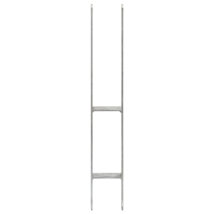 Vidaxl grondankers 6 st 8x6x60 cm gegalvaniseerd staal zilverkleurig