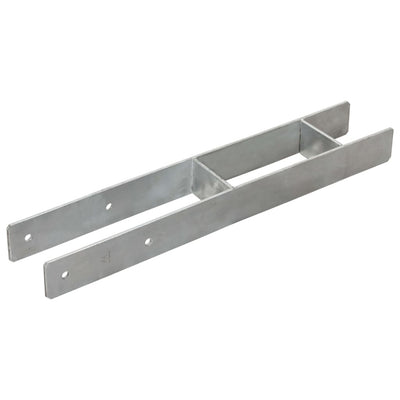 Vidaxl grondankers 2 st 9x6x60 cm gegalvaniseerd staal zilverkleurig