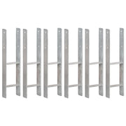 Vidaxl grondankers 6 st 14x6x60 cm gegalvaniseerd staal zilverkleurig - afbeelding 1