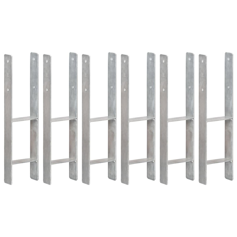 Vidaxl grondankers 6 st 14x6x60 cm gegalvaniseerd staal zilverkleurig