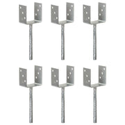 Vidaxl grondankers 6 st 10x6x30 cm gegalvaniseerd staal zilverkleurig - afbeelding 1