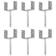 Vidaxl grondankers 6 st 14x6x30 cm gegalvaniseerd staal zilverkleurig - afbeelding 1