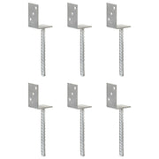 Vidaxl grondankers 6 st 8x6x30 cm gegalvaniseerd staal zilverkleurig - afbeelding 1