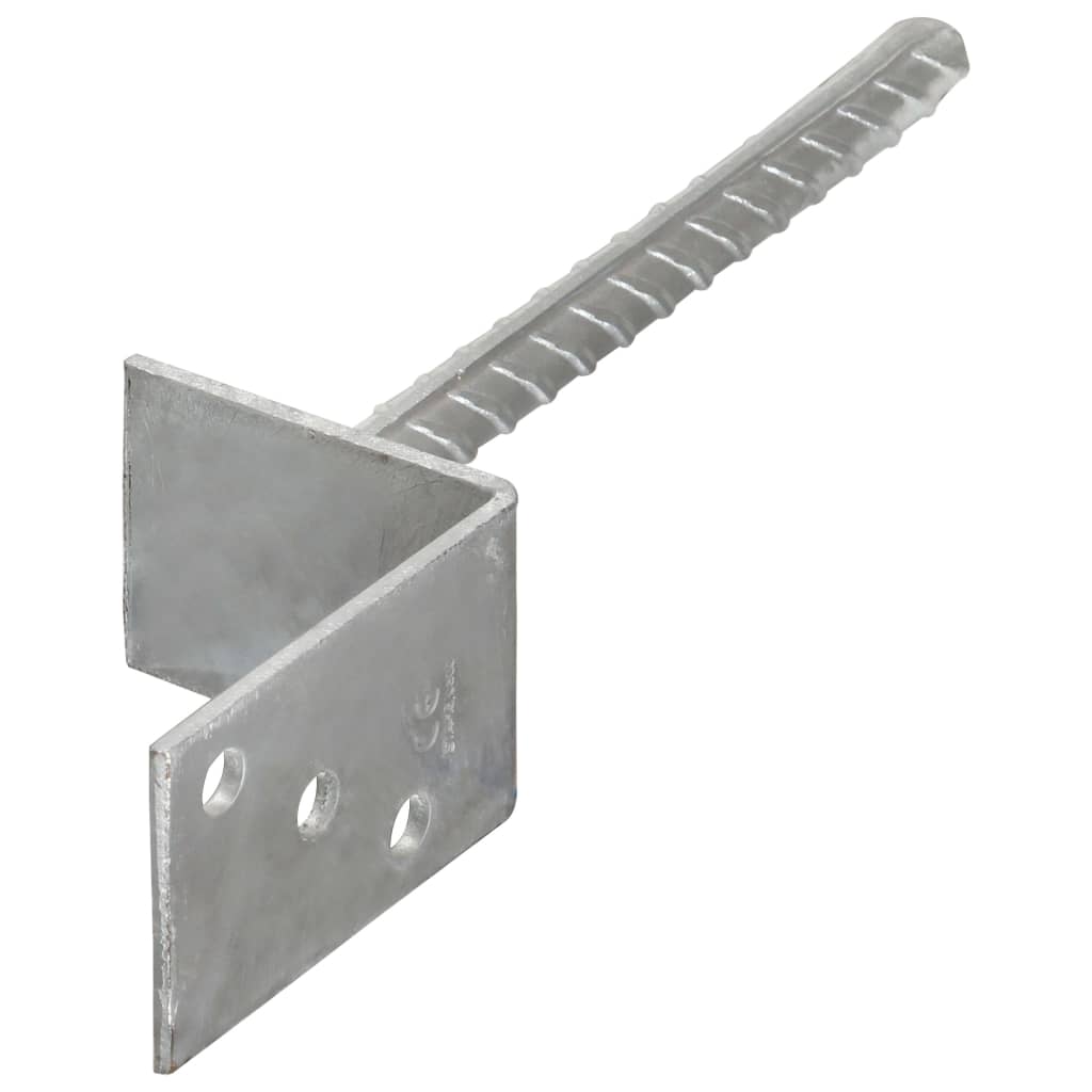 Vidaxl grondankers 6 st 8x6x30 cm gegalvaniseerd staal zilverkleurig