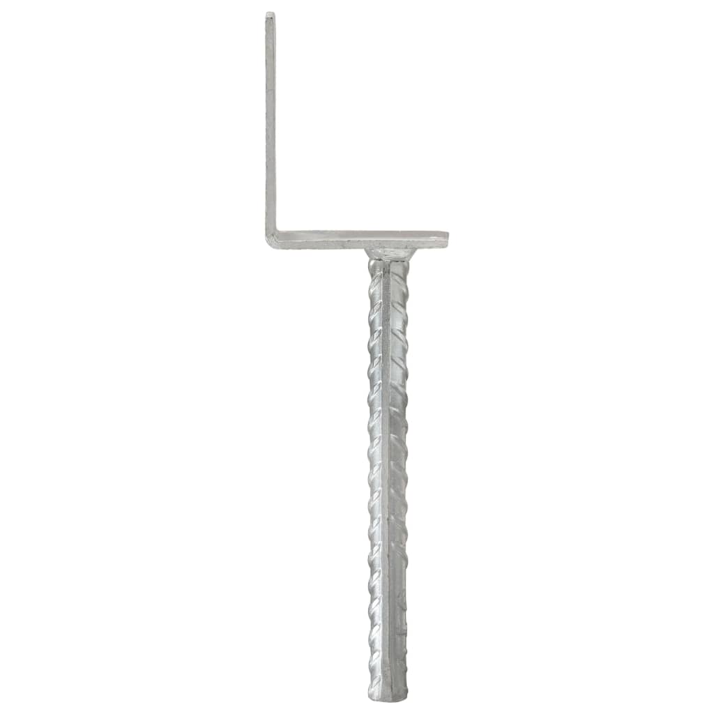Vidaxl grondankers 6 st 8x6x30 cm gegalvaniseerd staal zilverkleurig