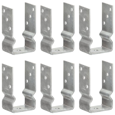 Vidaxl grondankers 6 st 8x6x15 cm gegalvaniseerd staal zilverkleurig