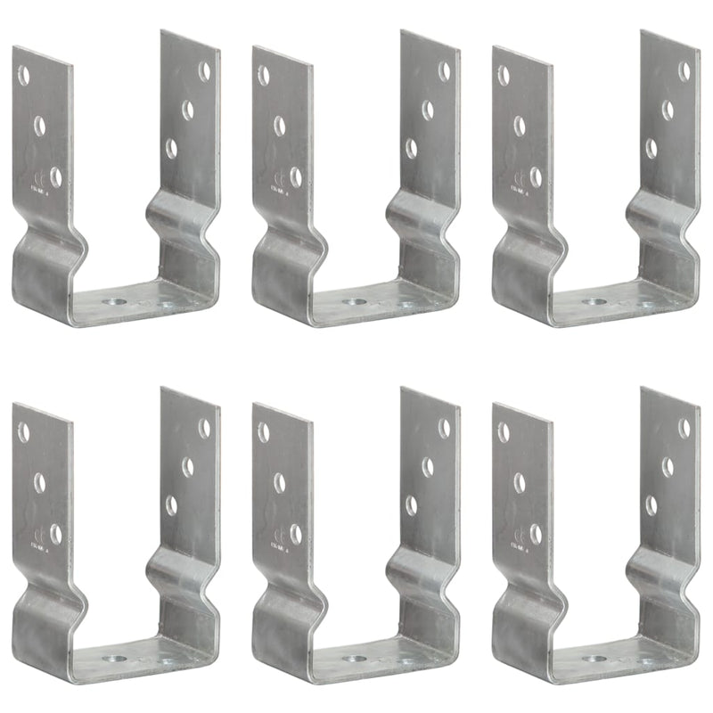Vidaxl grondankers 6 st 9x6x15 cm gegalvaniseerd staal zilverkleurig