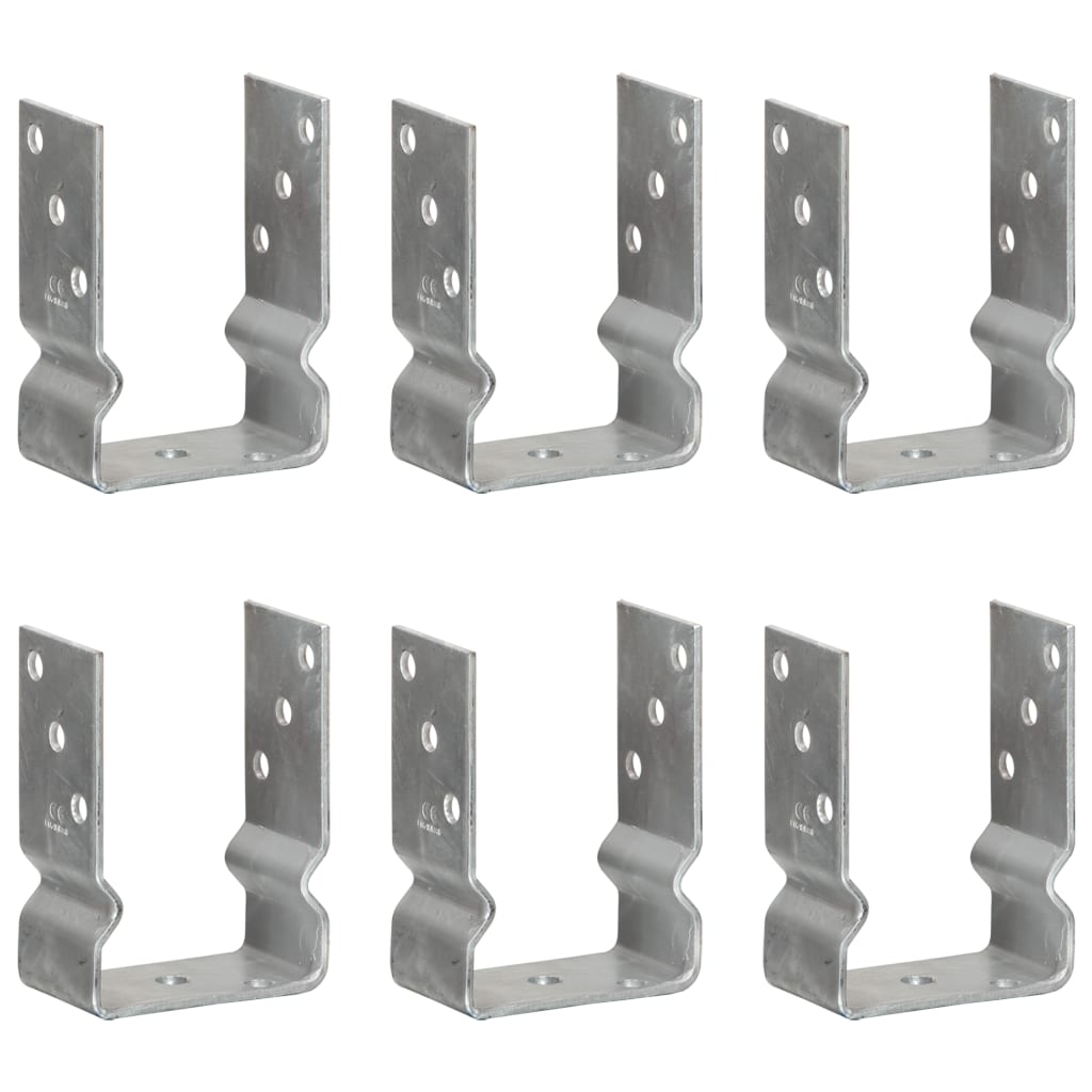 Vidaxl grondankers 6 st 10x6x15 cm gegalvaniseerd staal zilverkleurig