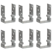 Vidaxl grondankers 6 st 10x6x15 cm gegalvaniseerd staal zilverkleurig - afbeelding 1