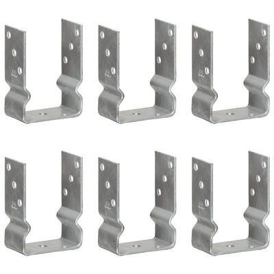 Vidaxl grondankers 6 st 10x6x15 cm gegalvaniseerd staal zilverkleurig