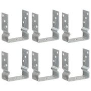 Vidaxl grondankers 6 st 12x6x15 cm gegalvaniseerd staal zilverkleurig - afbeelding 1