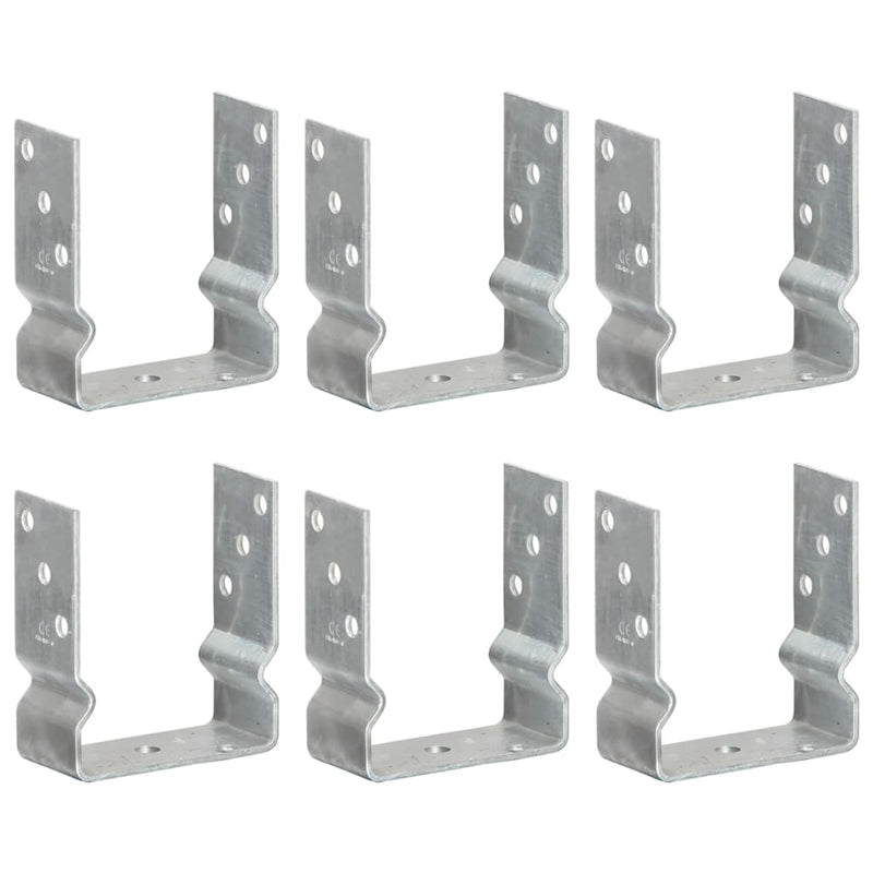 Vidaxl grondankers 6 st 12x6x15 cm gegalvaniseerd staal zilverkleurig