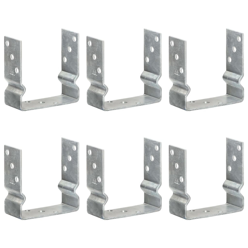 Vidaxl grondankers 6 st 14x6x15 cm gegalvaniseerd staal zilverkleurig