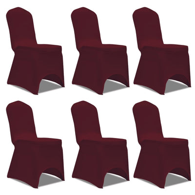 Vidaxl stoelhoezen stretch 12 st bordeauxrood