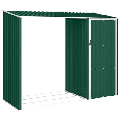 Vidaxl brandhoutschuur 245x98x159 cm gegalvaniseerd staal groen