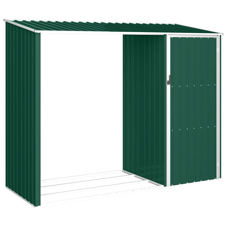 Vidaxl brandhoutschuur 245x98x159 cm gegalvaniseerd staal groen