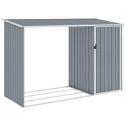 VidaXL Brandhoutschuur 245x98x159 cm gegalvaniseerd staal grijs - afbeelding 1