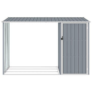 VidaXL Brandhoutschuur 245x98x159 cm gegalvaniseerd staal grijs - afbeelding 2
