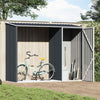 Vidaxl brandhoutschuur 245x98x159 cm gegalvaniseerd staal antraciet