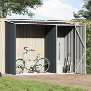Vidaxl brandhoutschuur 245x98x159 cm gegalvaniseerd staal antraciet - afbeelding 1