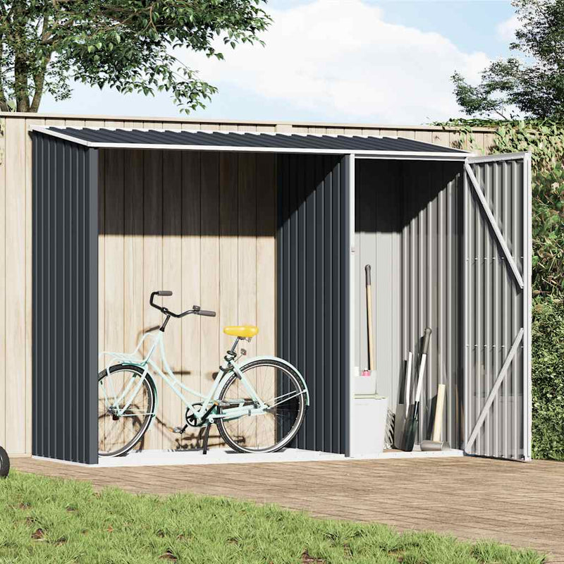 Vidaxl brandhoutschuur 245x98x159 cm gegalvaniseerd staal antraciet