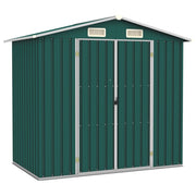 VidaXL Tuinschuur 205x129x183 cm gegalvaniseerd staal groen - afbeelding 1