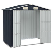 VidaXL Tuinschuur 205x129x183 cm gegalvaniseerd staal antraciet - afbeelding 2