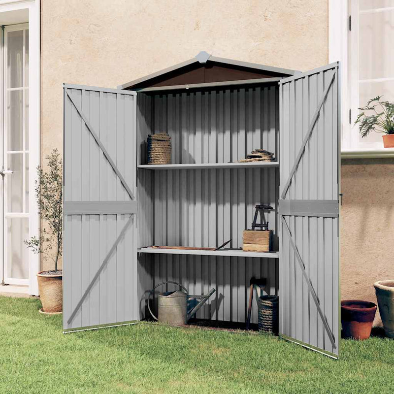 Vidaxl tuinschuur 116x45x175 cm gegalvaniseerd staal bruin