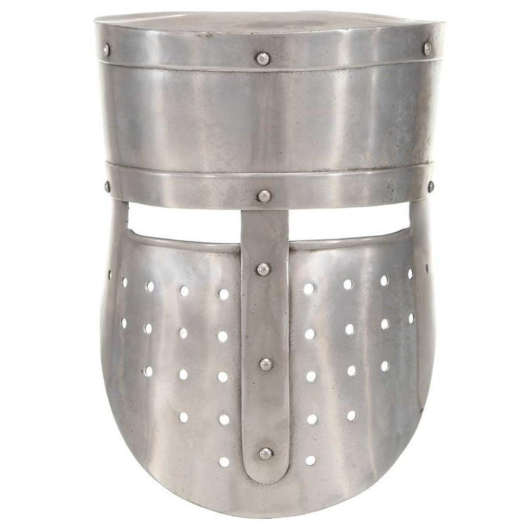 Vidaxl ridderhelm middeleeuws replica larp staal zilverkleurig