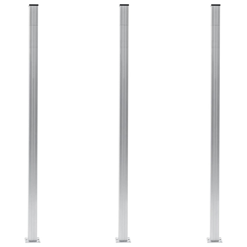 Vidaxl schuttingpalen 3 st 185 cm aluminium