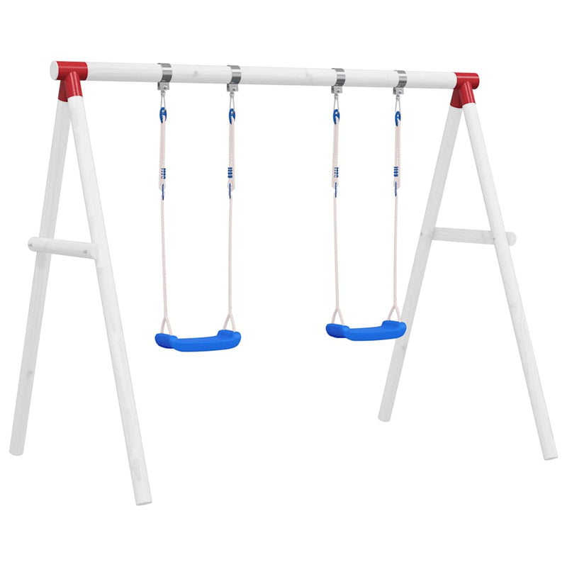 Vidaxl schommelset met 2 zitjes 38x16 cm polyetheen blauw