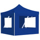 Vidaxl partytent inklapbaar met wanden 2x2 m aluminium blauw