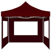 Vidaxl partytent inklapbaar met wanden 2x2 m aluminium bordeauxrood - afbeelding 3