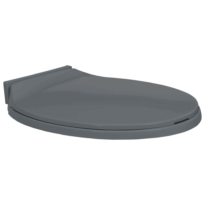 Vidaxl toiletbril soft-close ovaal grijs