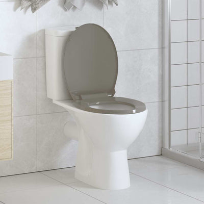 Vidaxl toiletbril soft-close en quick-release ovaal grijs
