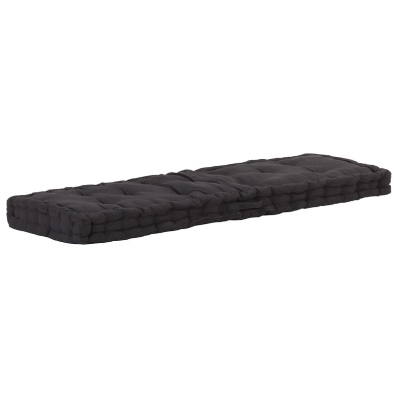 Vidaxl palletvloerkussen 120x40x7 cm katoen zwart