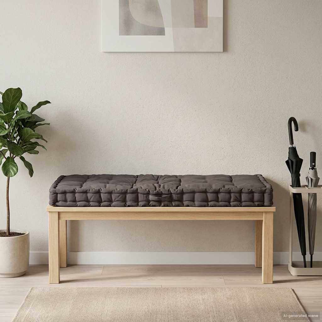 Vidaxl palletvloerkussen 120x80x10 cm katoen antraciet