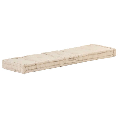 Vidaxl palletvloerkussen 120x40x7 cm katoen beige