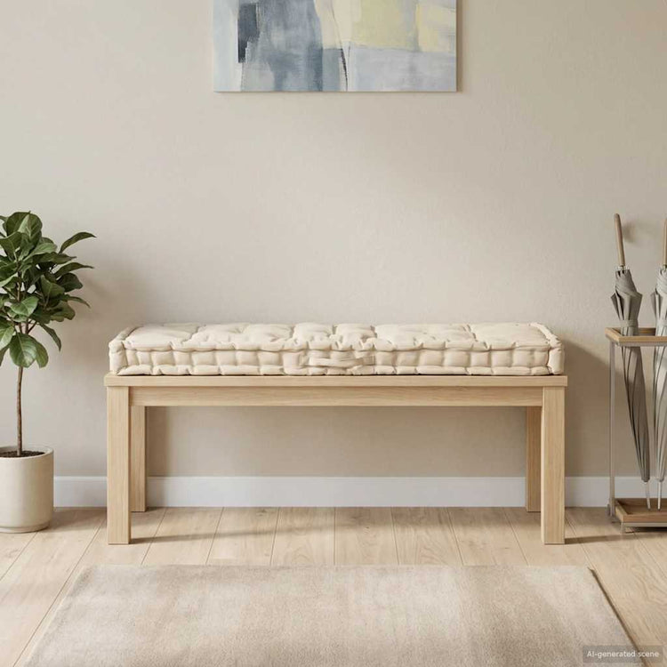 Vidaxl palletvloerkussen 120x40x7 cm katoen beige