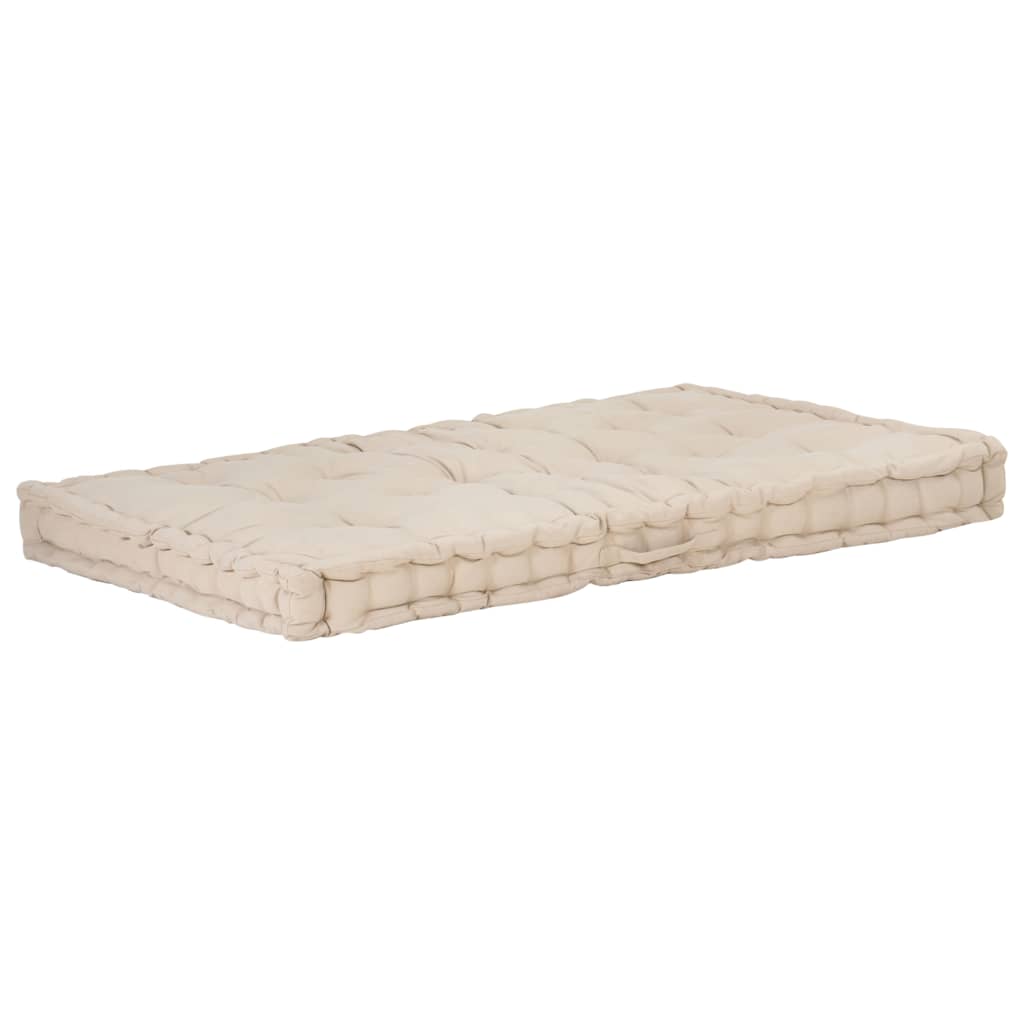 Vidaxl palletvloerkussen 120x80x10 cm katoen beige