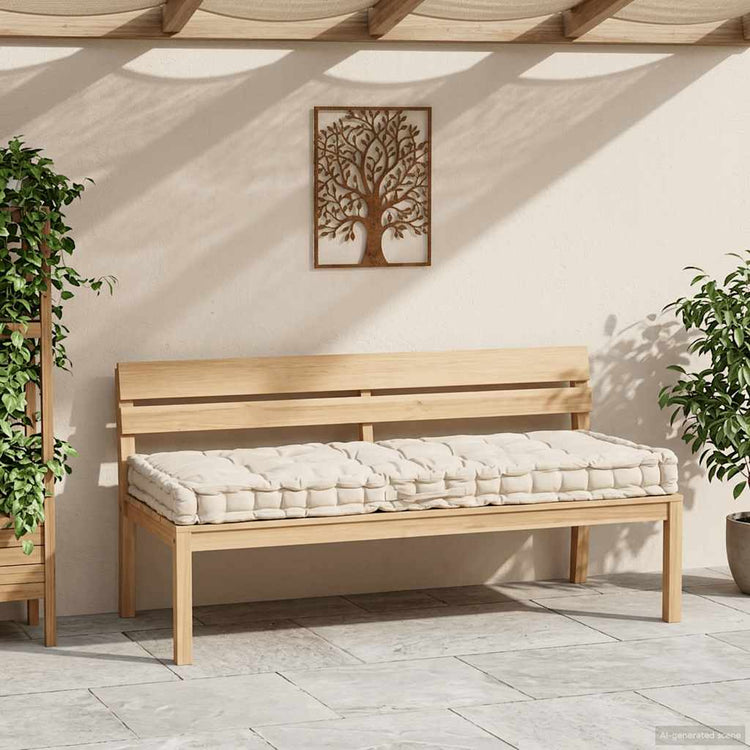 Vidaxl palletvloerkussen 120x80x10 cm katoen beige