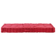 Vidaxl palletvloerkussen 120x80x10 cm katoen bordeauxrood - afbeelding 2